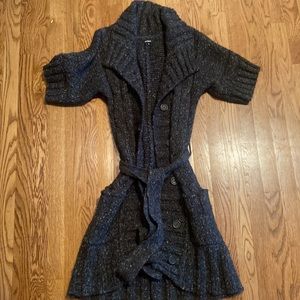 Express - button down, tie oversized sweater